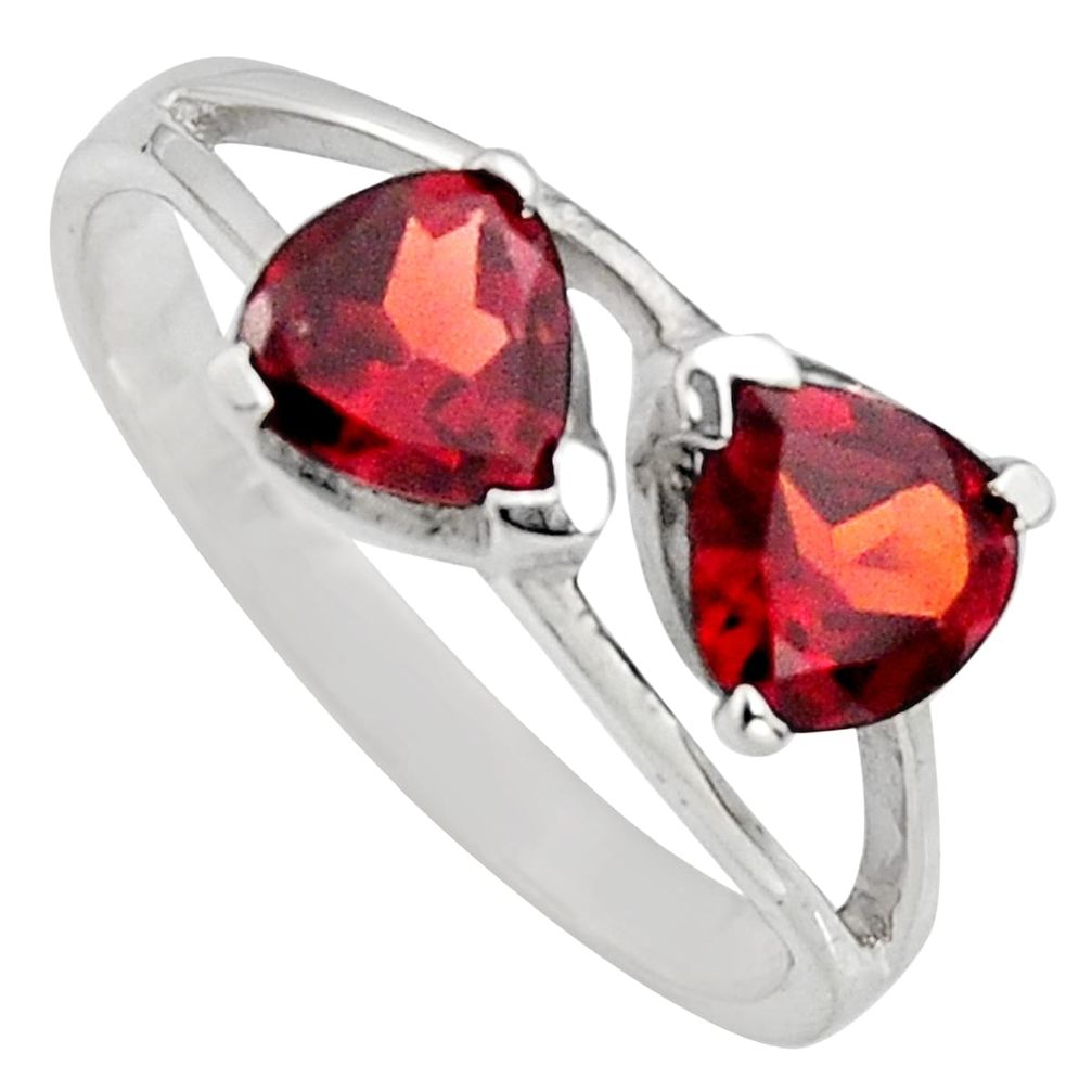 925 sterling silver 1.85cts natural red garnet ring jewelry size 5.5 r7572