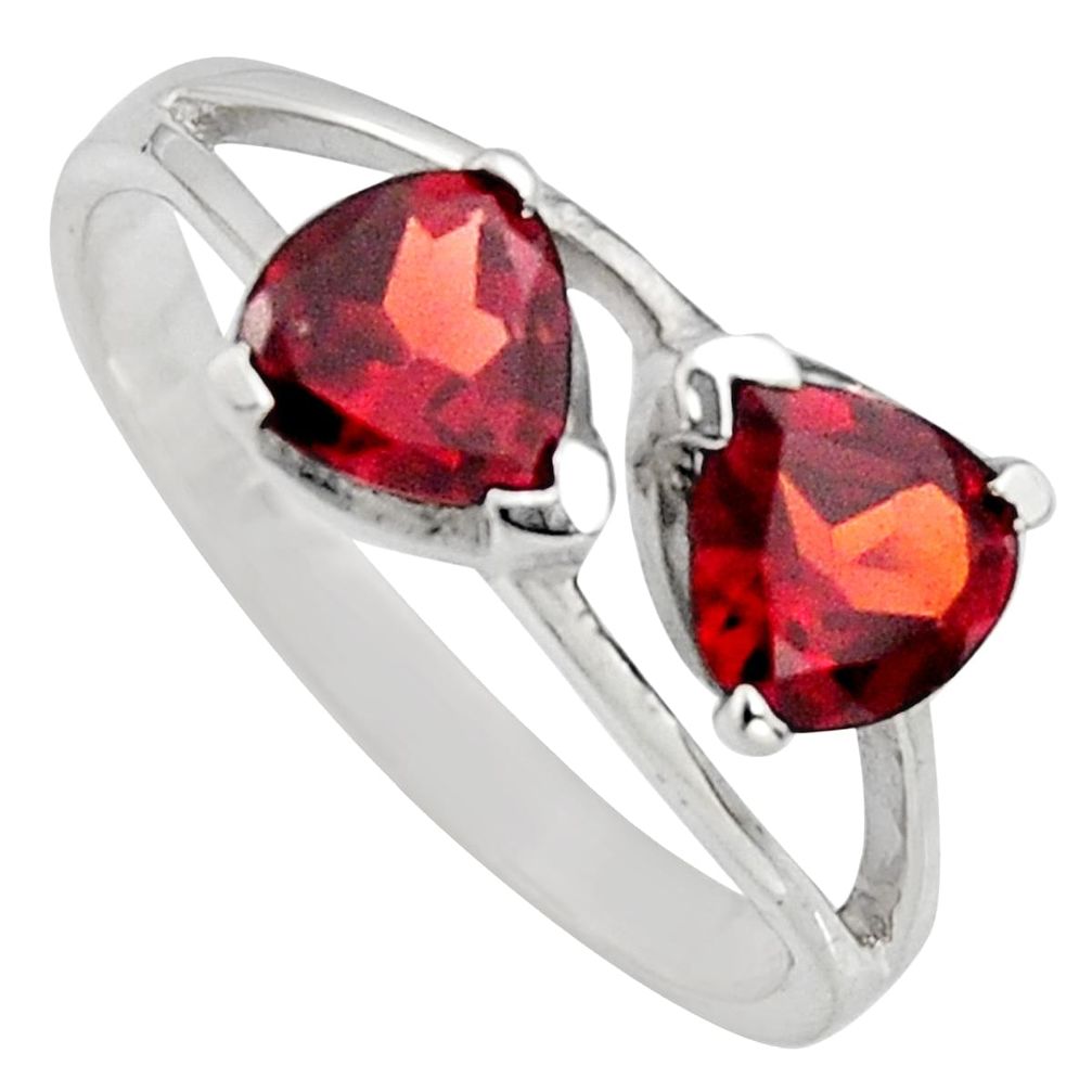 925 sterling silver 1.88cts natural red garnet ring jewelry size 5.5 r7576