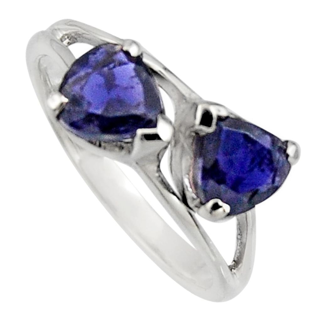 925 sterling silver 1.85cts natural blue iolite ring jewelry size 6.5 r7580