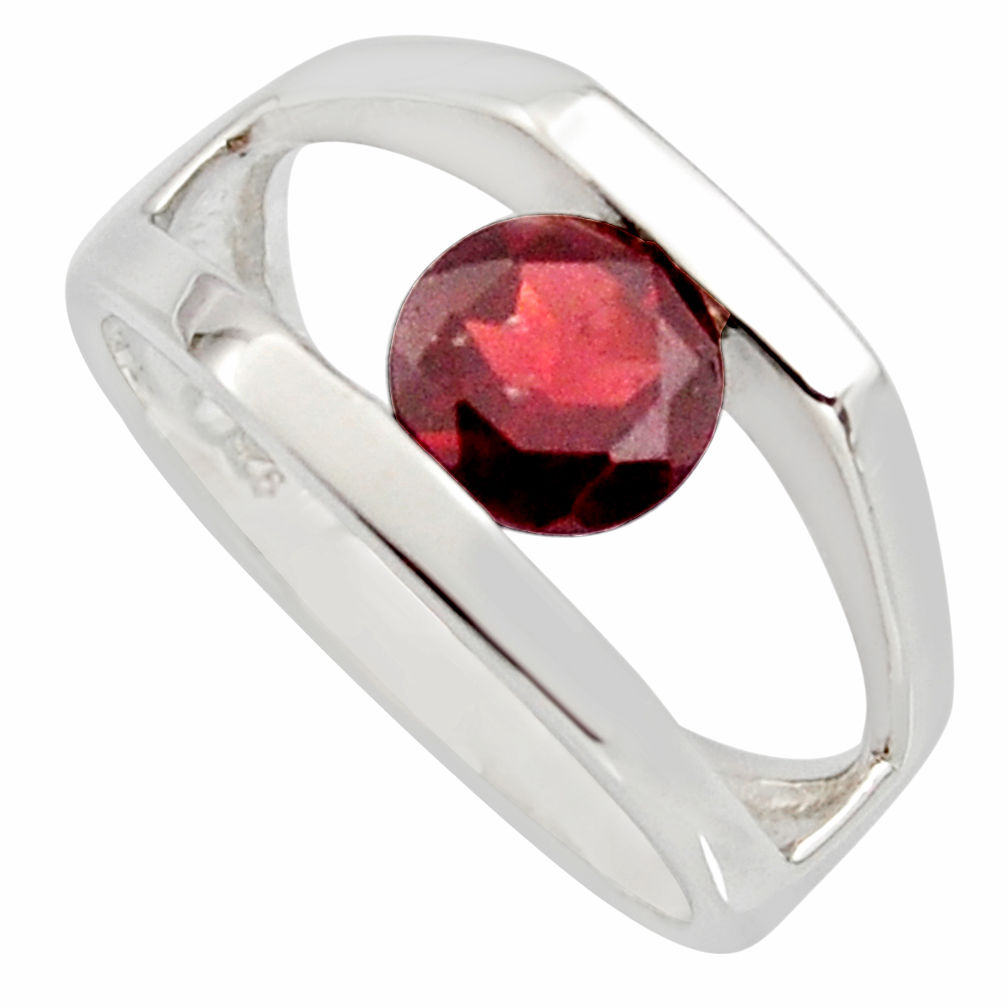 2.63cts natural red garnet 925 sterling silver solitaire ring size 7.5 r7673