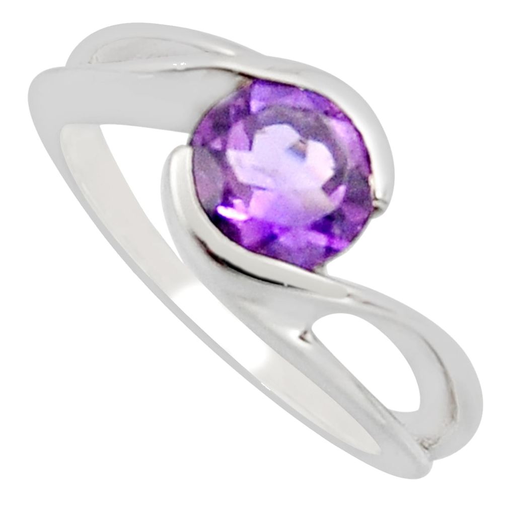 2.19cts natural purple amethyst 925 silver solitaire ring jewelry size 6.5 r7696