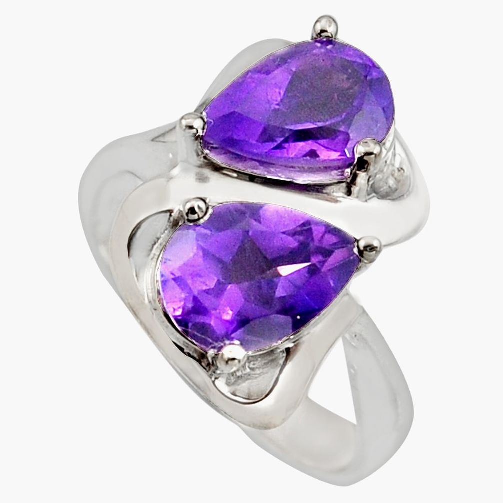 5.20cts natural purple amethyst 925 sterling silver ring jewelry size 6 r7722