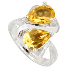 Clearance Sale- 925 sterling silver 5.33cts natural yellow citrine ring jewelry size 7.5 r7733