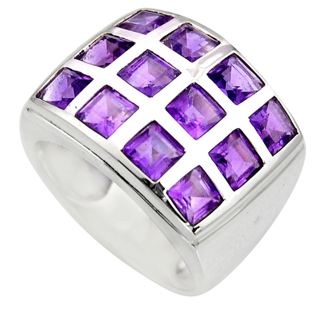 6.43cts natural purple amethyst 925 sterling silver ring jewelry size 5.5 r7786