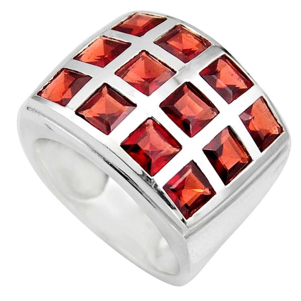 6.54cts natural red garnet 925 sterling silver ring jewelry size 6.5 r7796