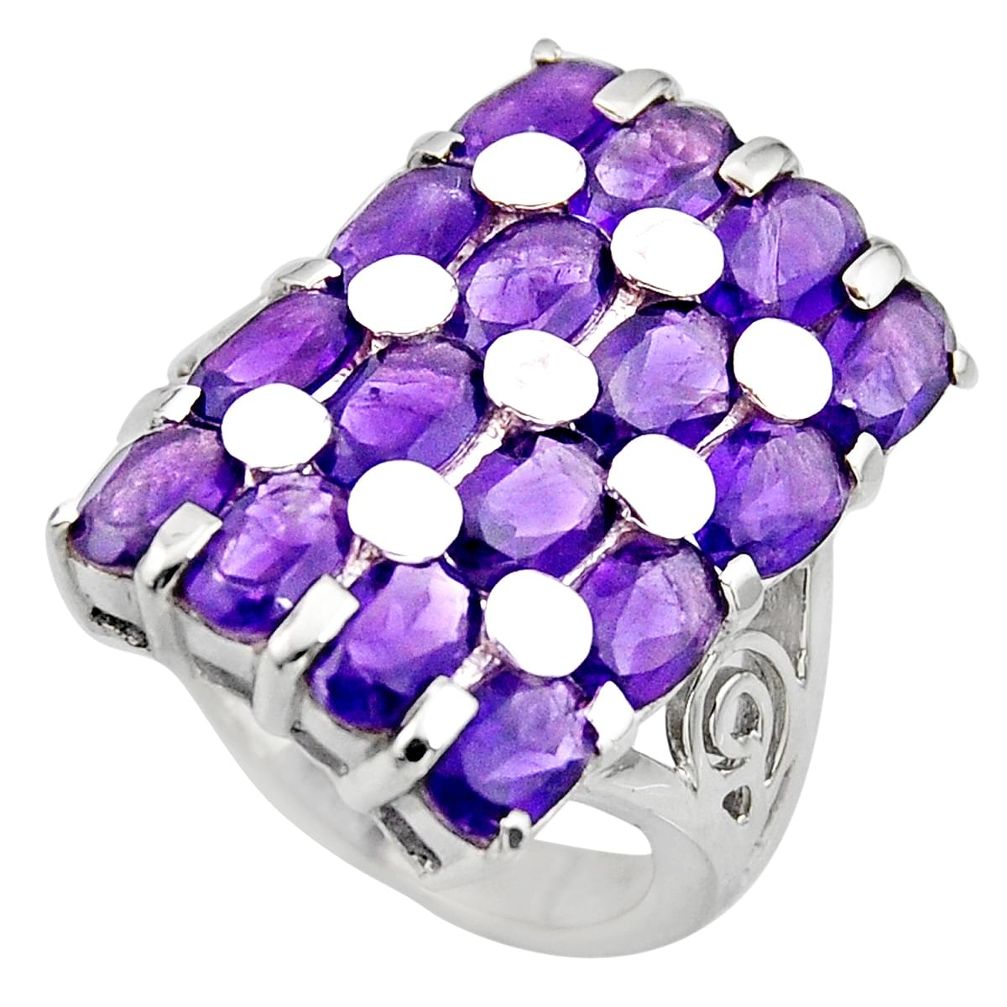 17.16cts natural purple amethyst 925 sterling silver ring jewelry size 7.5 r7801