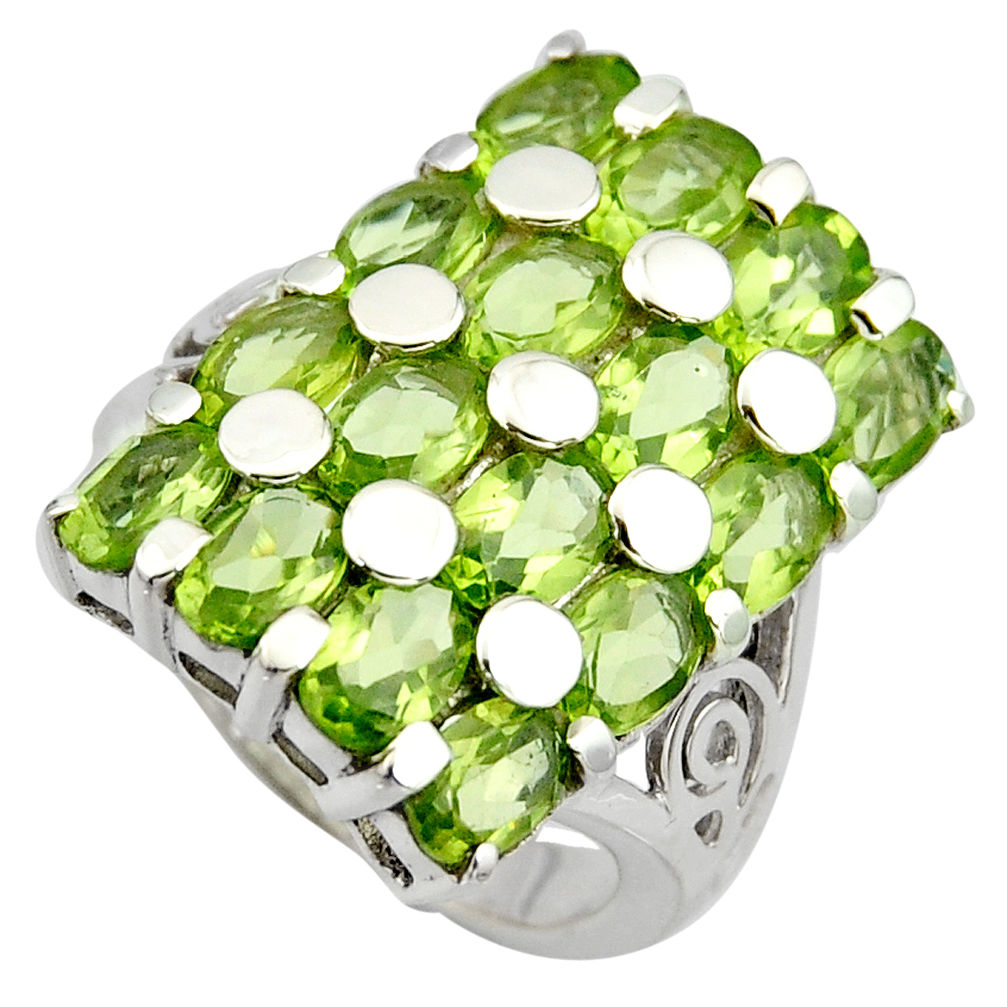 16.84cts natural green peridot 925 sterling silver ring jewelry size 5.5 r7809