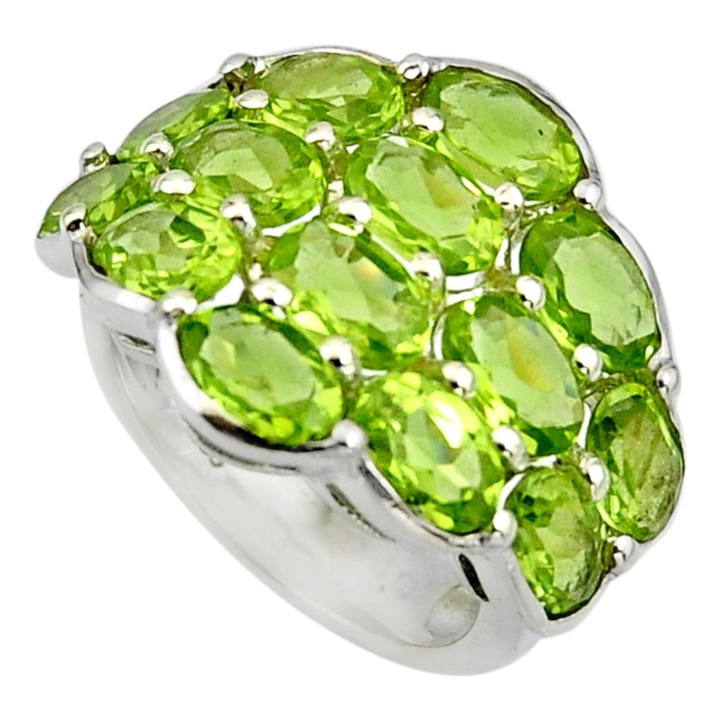 15.00cts natural green peridot 925 sterling silver ring jewelry size 5.5 r7823