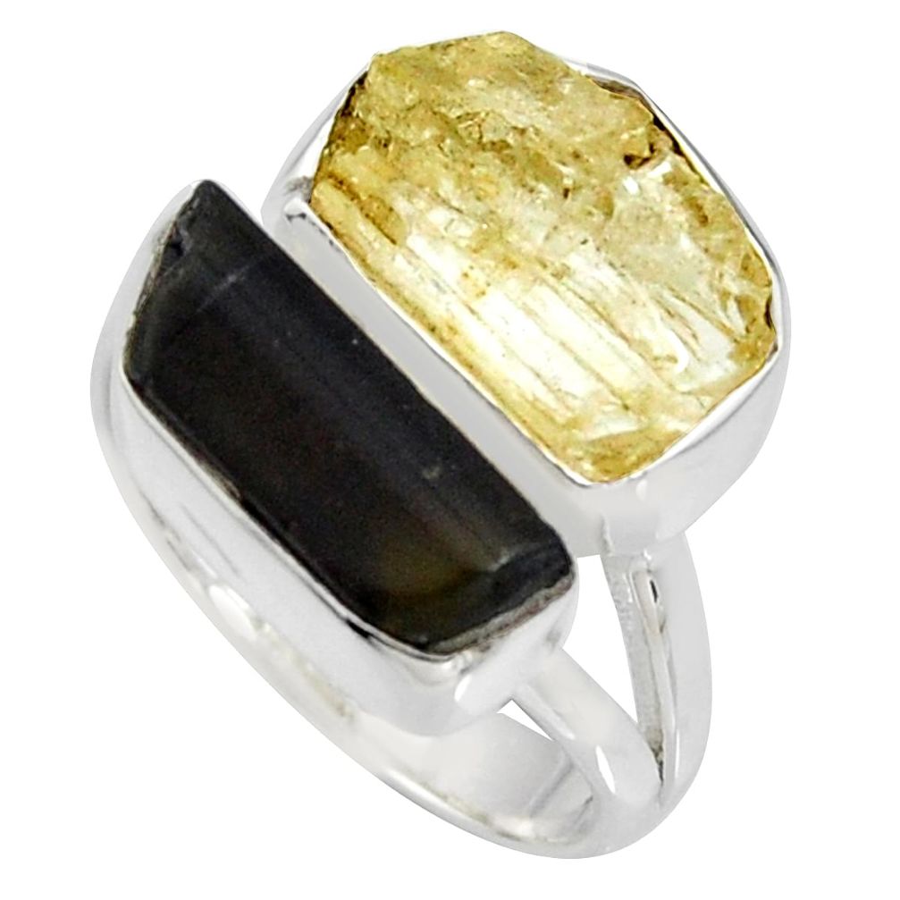 925 silver 9.47cts scapolite tourmaline rough tourmaline rough ring size 6 r8625