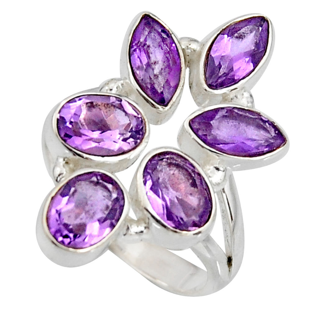 8.76cts natural purple amethyst 925 sterling silver ring jewelry size 7 r8908