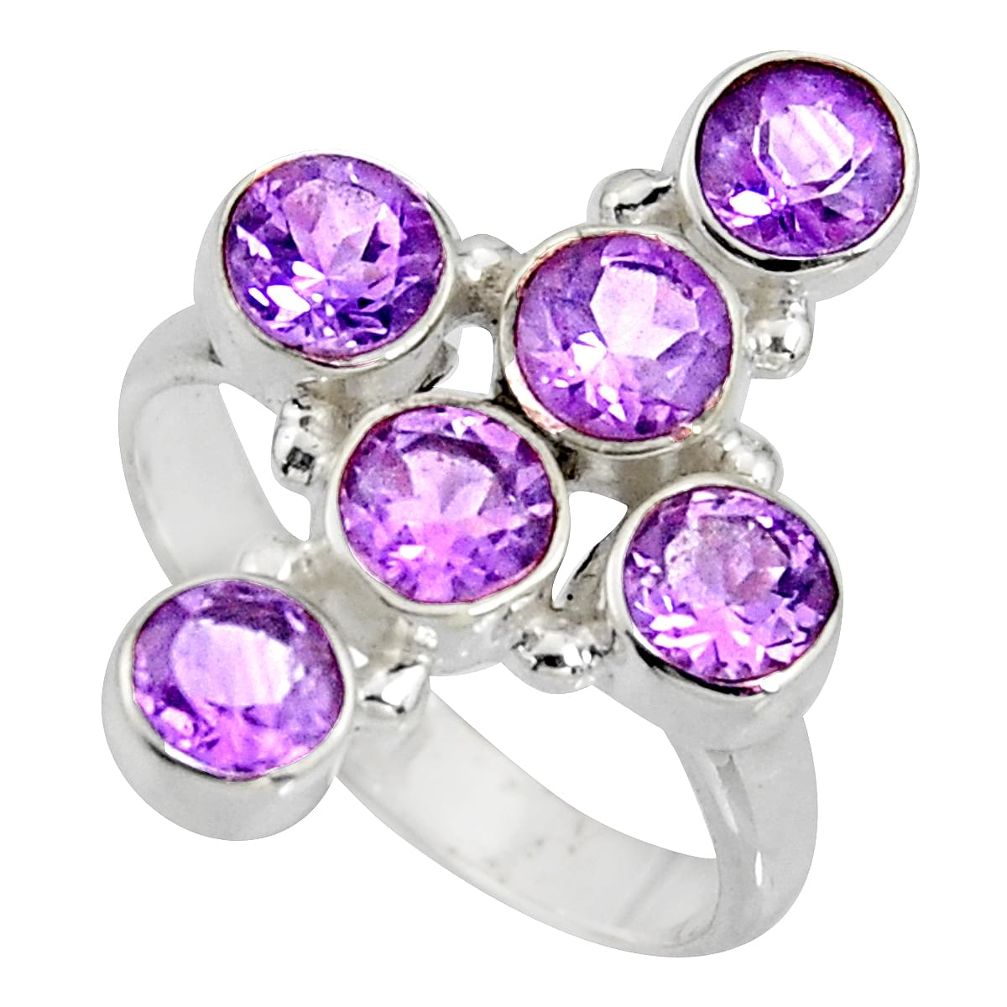 5.75cts natural purple amethyst 925 sterling silver ring jewelry size 8 r8937