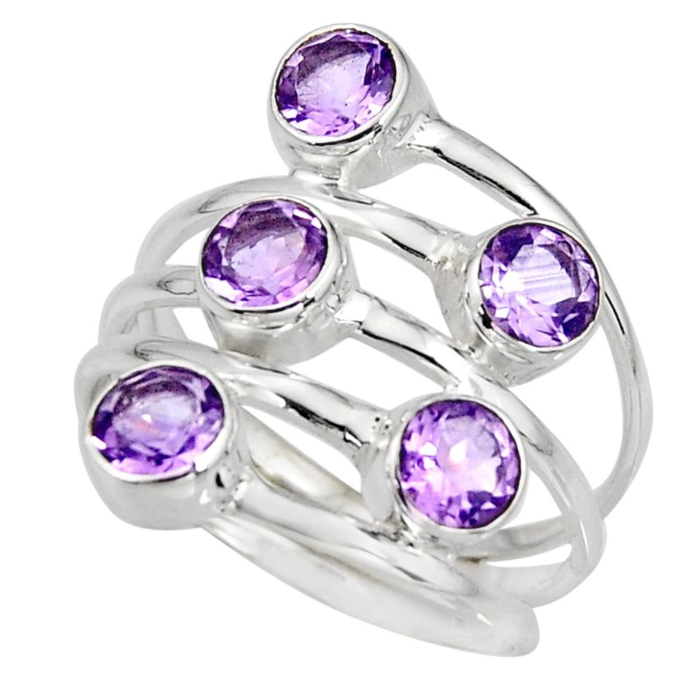 5.53cts natural purple amethyst 925 sterling silver ring jewelry size 7 r8942