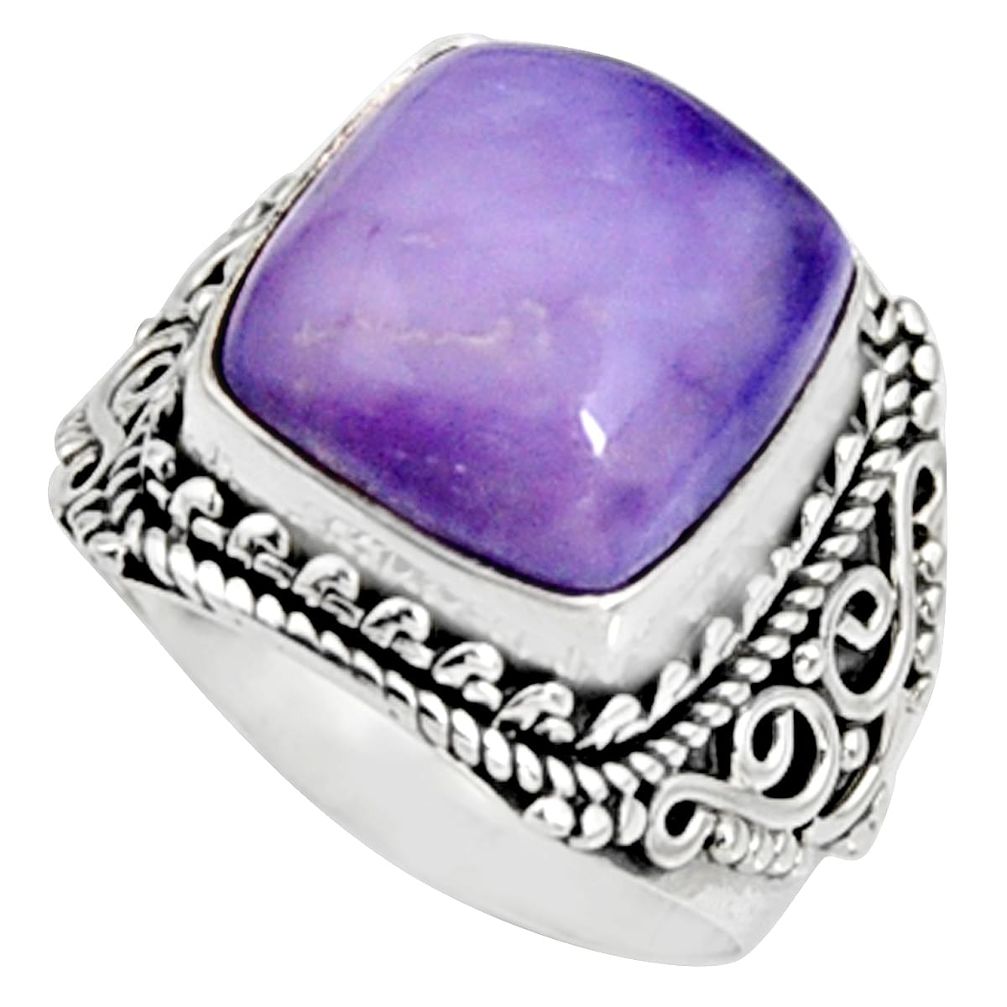 7.78cts natural purple tiffany stone 925 silver solitaire ring size 7 r9768