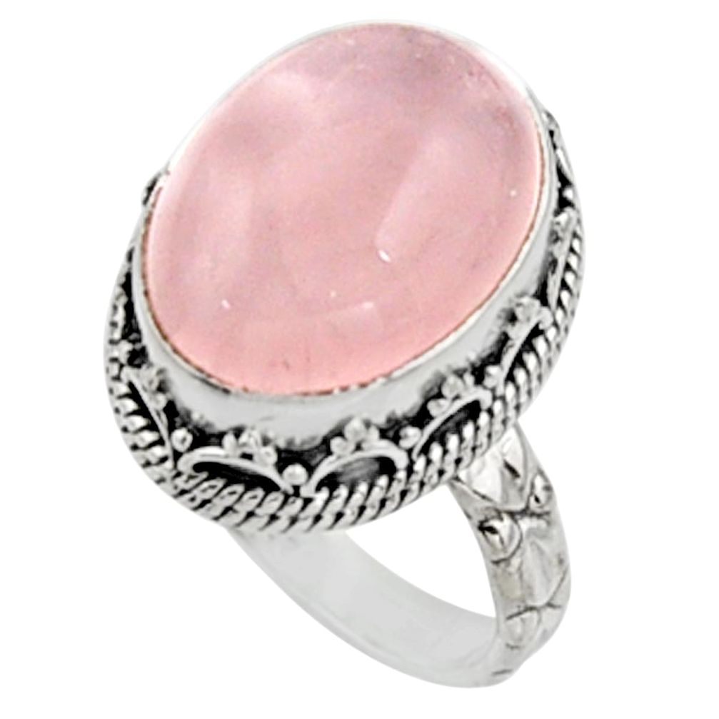 11.54cts natural pink morganite 925 silver solitaire ring jewelry size 7 r9806