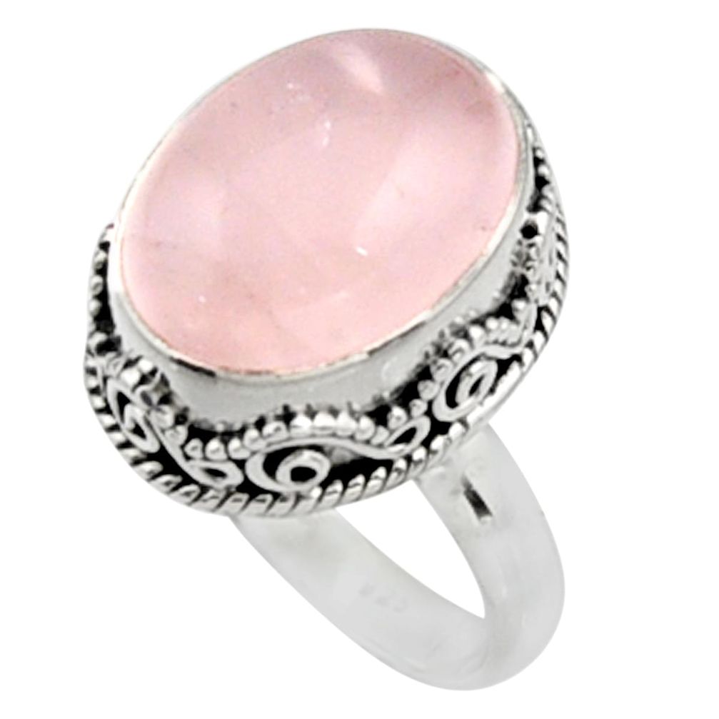 11.12cts natural pink morganite 925 silver solitaire ring jewelry size 8 r9808