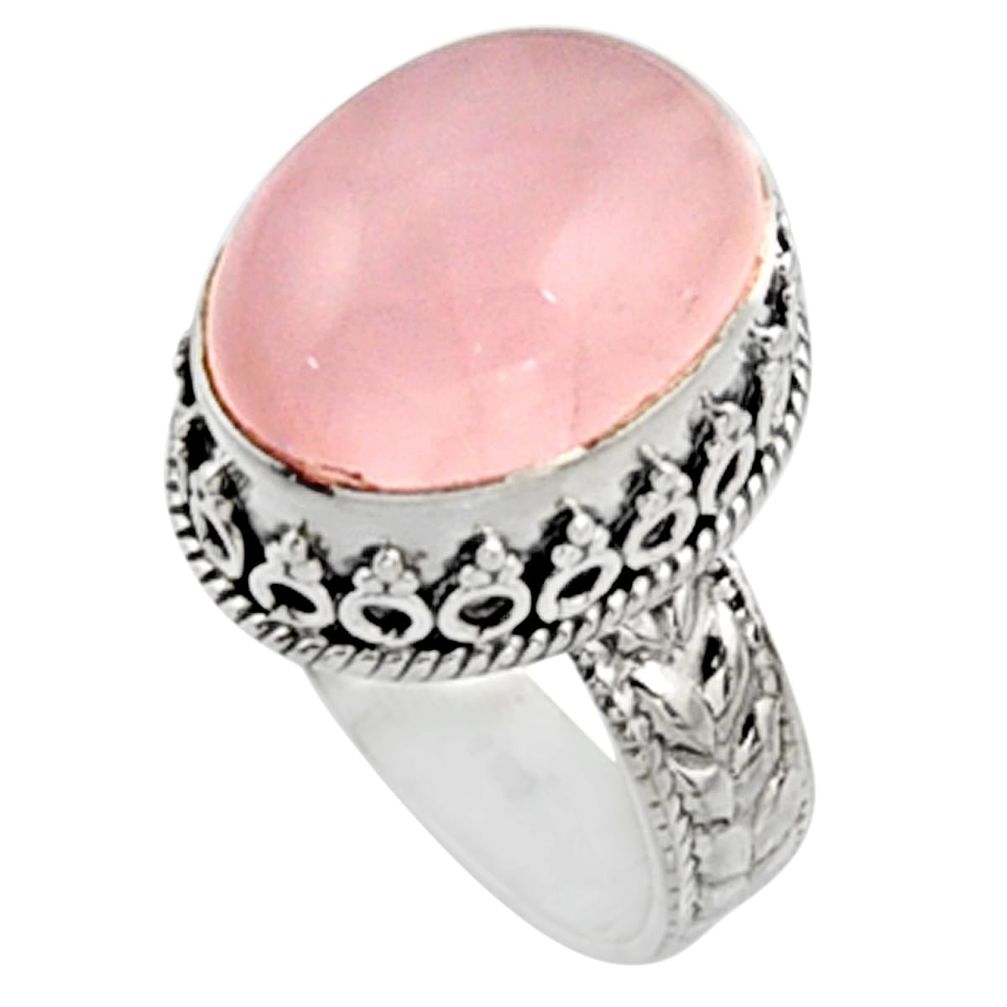 11.83cts natural pink morganite 925 silver solitaire ring jewelry size 8.5 r9810