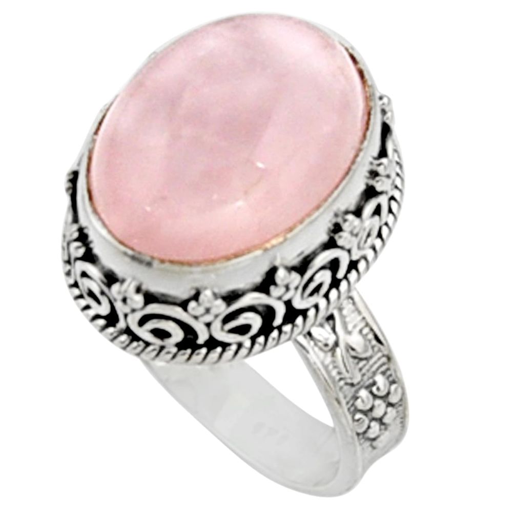 925 silver 11.75cts natural pink morganite solitaire ring jewelry size 8 r9811