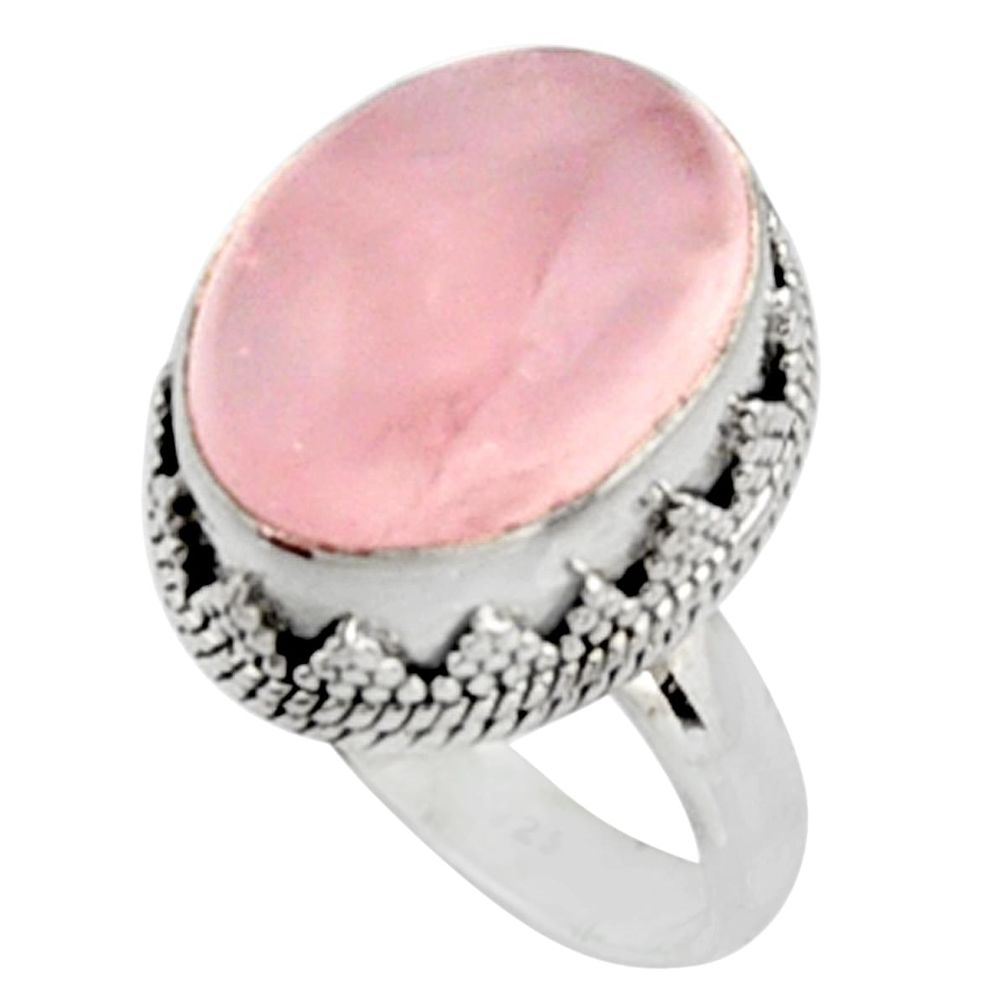 10.89cts natural pink morganite 925 silver solitaire ring jewelry size 8 r9812