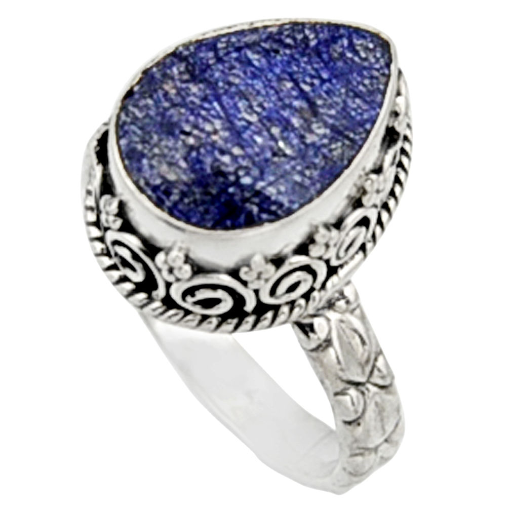 6.76cts natural blue sapphire 925 sterling silver solitaire ring size 8.5 r9893