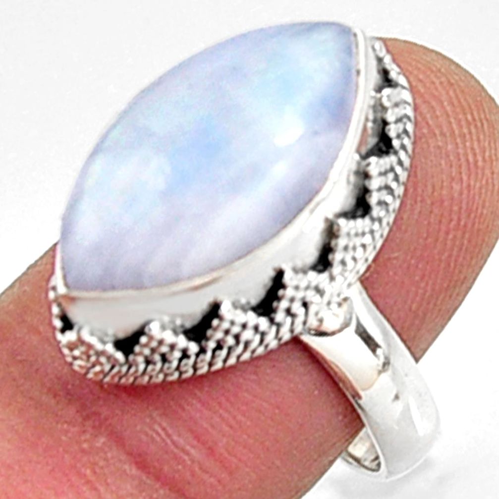 9.13cts natural rainbow moonstone 925 silver solitaire ring jewelry size 8 r9998