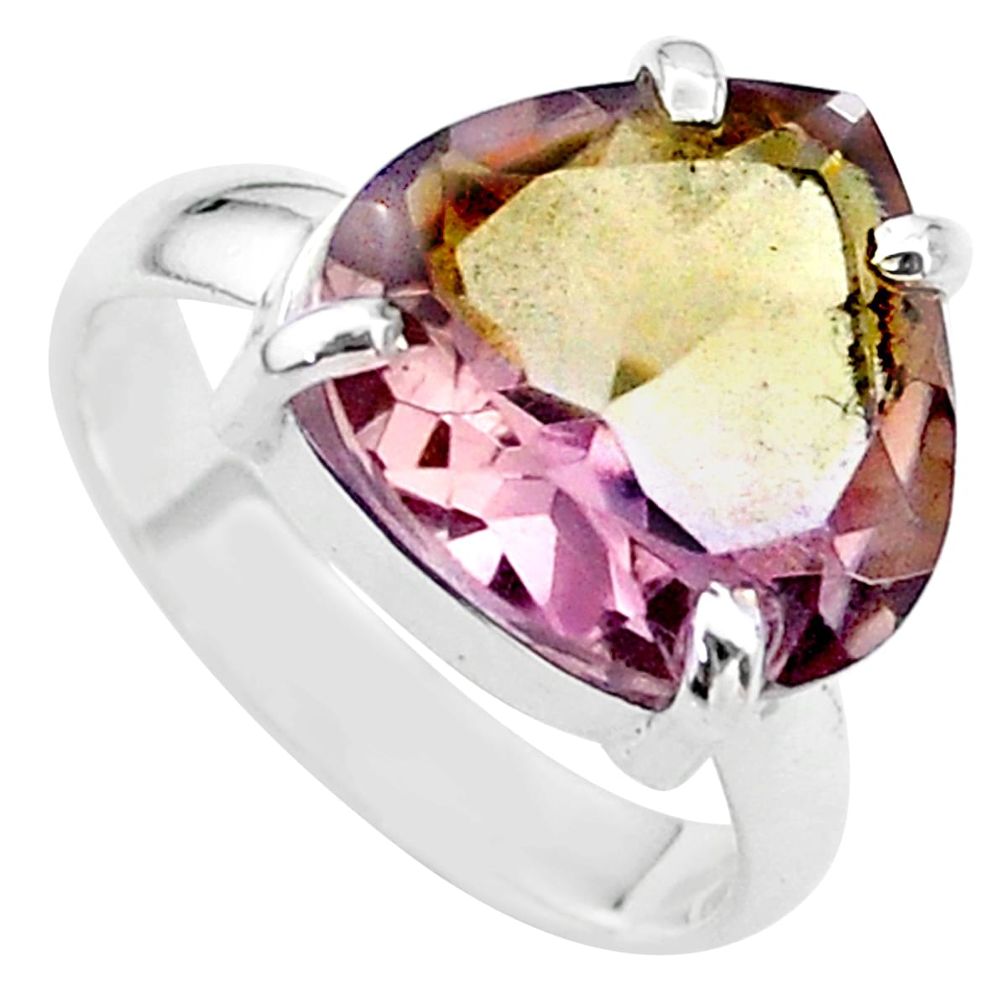 925 sterling silver 7.62cts solitaire natural purple ametrine ring size 7 t24258