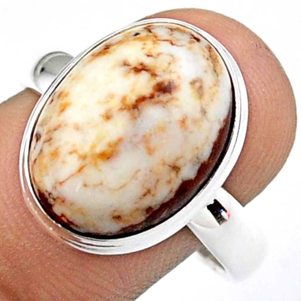 925 silver 9.74cts solitaire natural \ wild horse magnesite ring size 10 u12097