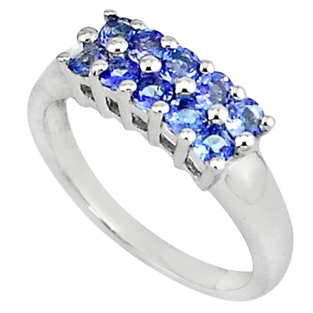 3.29cts vintage natural blue tanzanite 925 silver ring jewelry size 7.5 v1890