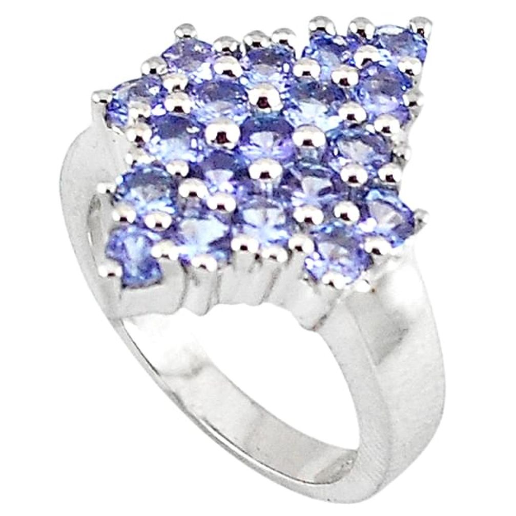 4.47cts vintage natural blue tanzanite 925 silver ring jewelry size 7 v1941