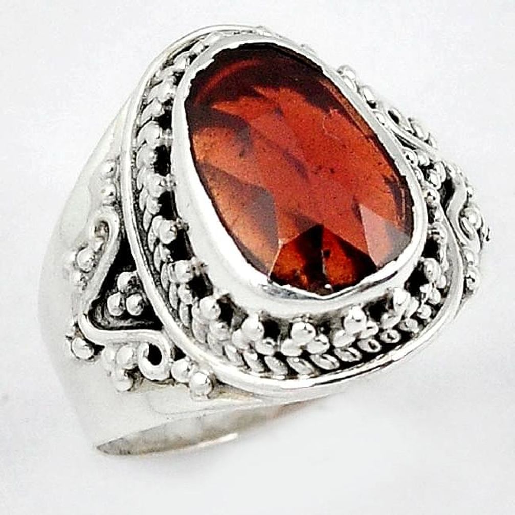 AAA RICH NATURAL RED RHODOLITE GEMSTONE 925 STERLING SILVER RING SIZE 7.5 H43575