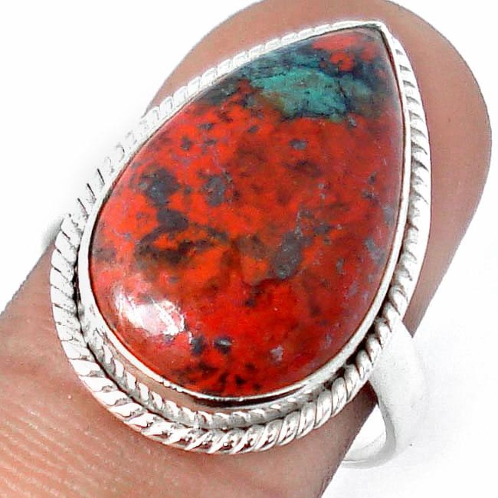 ATTRACTIVE SONORA SUNRISE (CUPRITE CHRYSOCOLLA) 925 SILVER RING SIZE 9 G82385