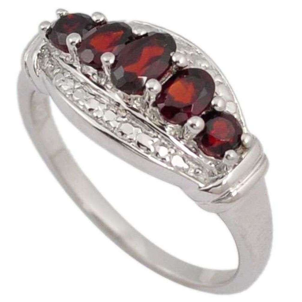 AWESOME NATURAL RED RHODOLITE 925 STERLING SILVER RING JEWELRY SIZE 7.5 H13251