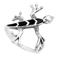 3.47gms black onyx enamel 925 sterling silver lizard ring jewelry size 8 c2532