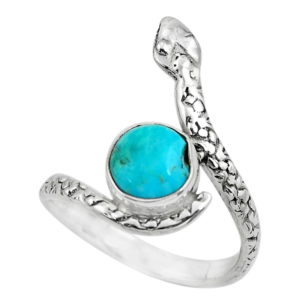 3.01cts blue arizona mohave turquoise 925 silver solitaire ring size 8.5 p62952