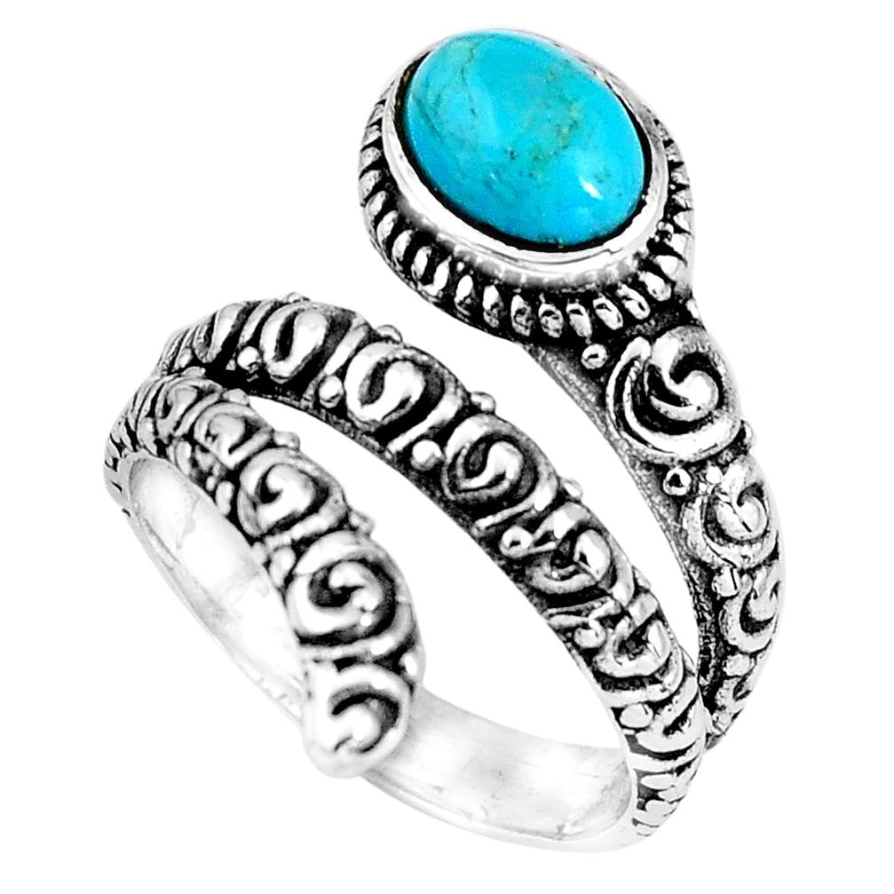 2.20cts blue arizona mohave turquoise 925 silver solitaire ring size 7.5 p89549