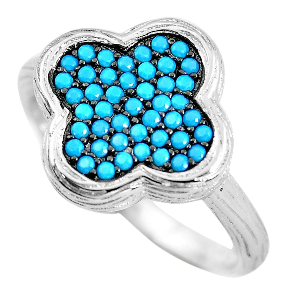 1.48cts blue sleeping beauty turquoise 925 sterling silver ring size 6 c2720