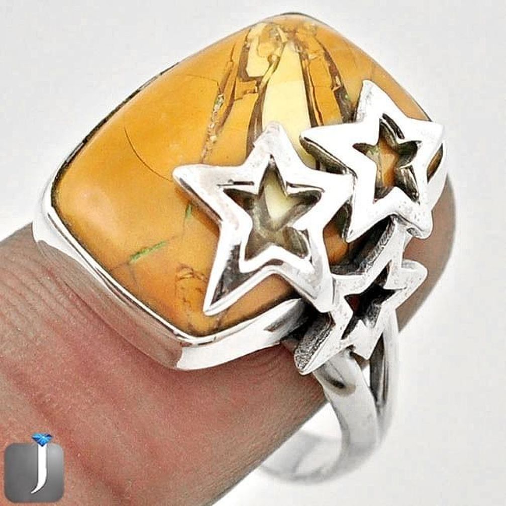 EXOTIC BROWN MATRIX OPAL 925 STERLING SILVER SPARKLING STAR RING SIZE 8.5 F51111