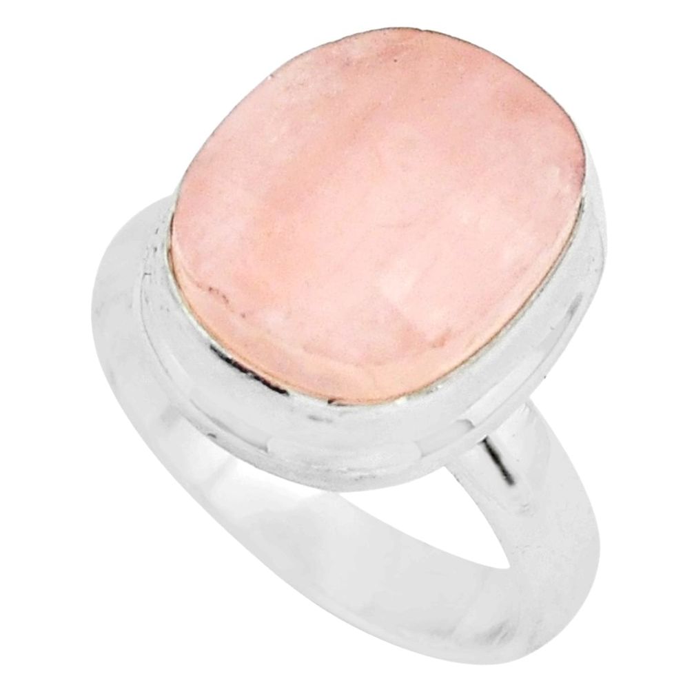 9.42cts faceted natural orange morganite silver solitaire ring size 6.5 p68432