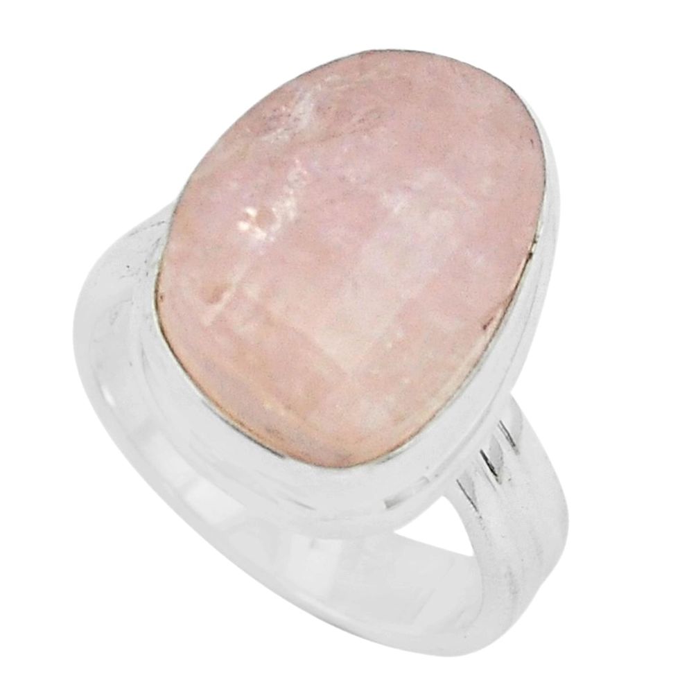 10.54cts faceted natural orange morganite silver solitaire ring size 7 p68441