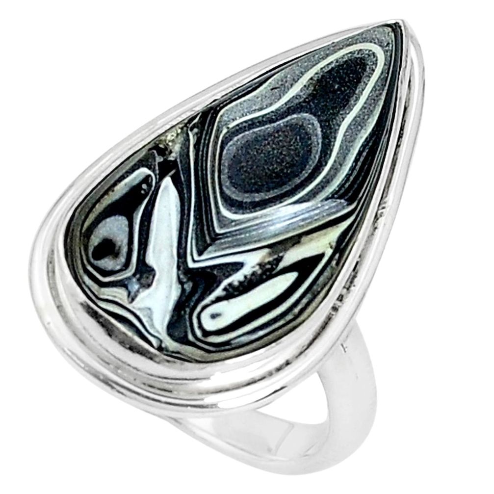 9.61cts fordite detroit agate 925 silver solitaire ring jewelry size 6 p33053