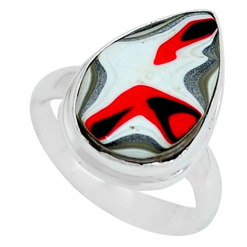 6.40cts fordite detroit agate 925 silver solitaire ring jewelry size 6 p69183