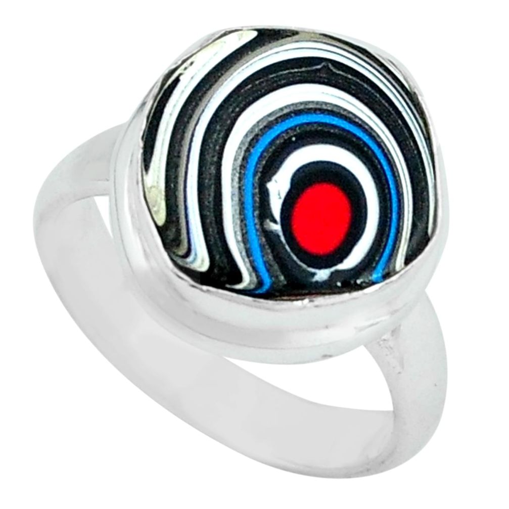 5.45cts fordite detroit agate 925 silver solitaire ring jewelry size 5 p69203
