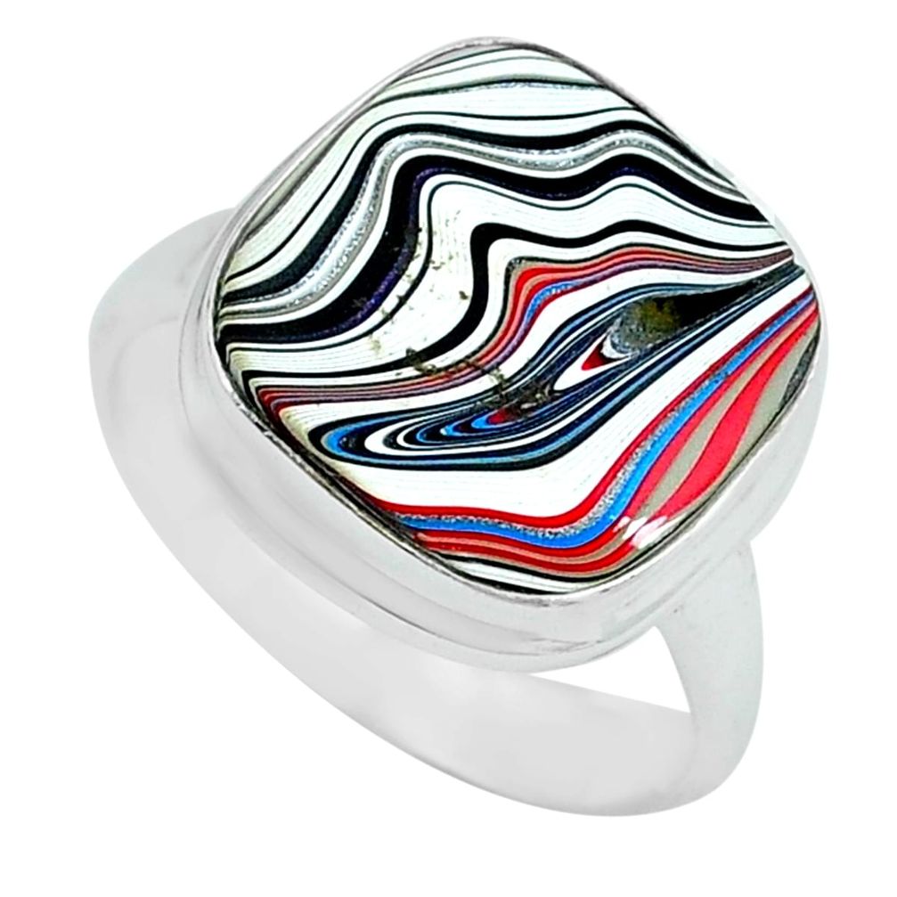 7.15cts fordite detroit agate 925 silver solitaire ring jewelry size 8 p69213