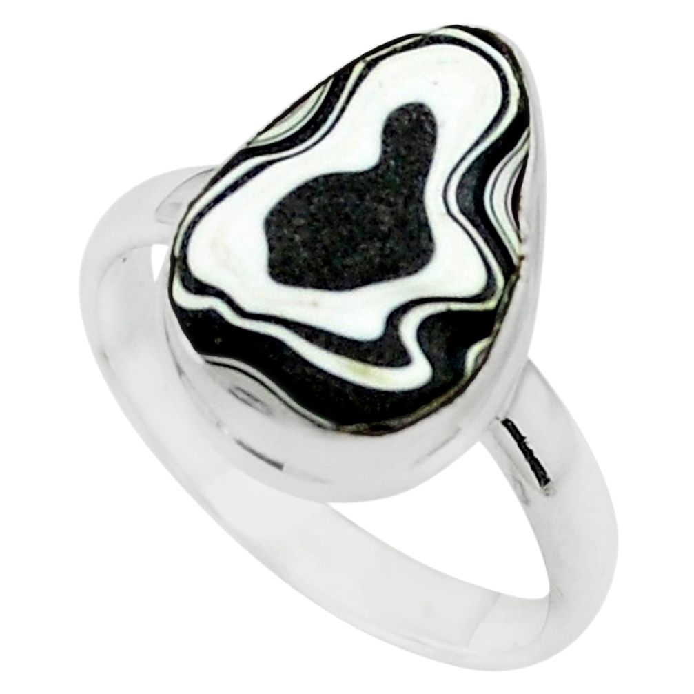 7.50cts fordite detroit agate 925 silver solitaire ring jewelry size 9 p79033