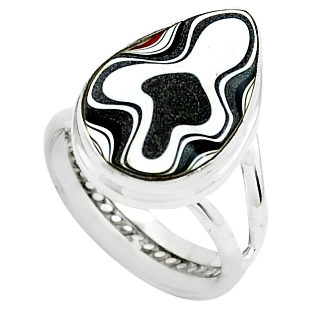 8.73cts fordite detroit agate 925 silver solitaire ring jewelry size 6 p79034