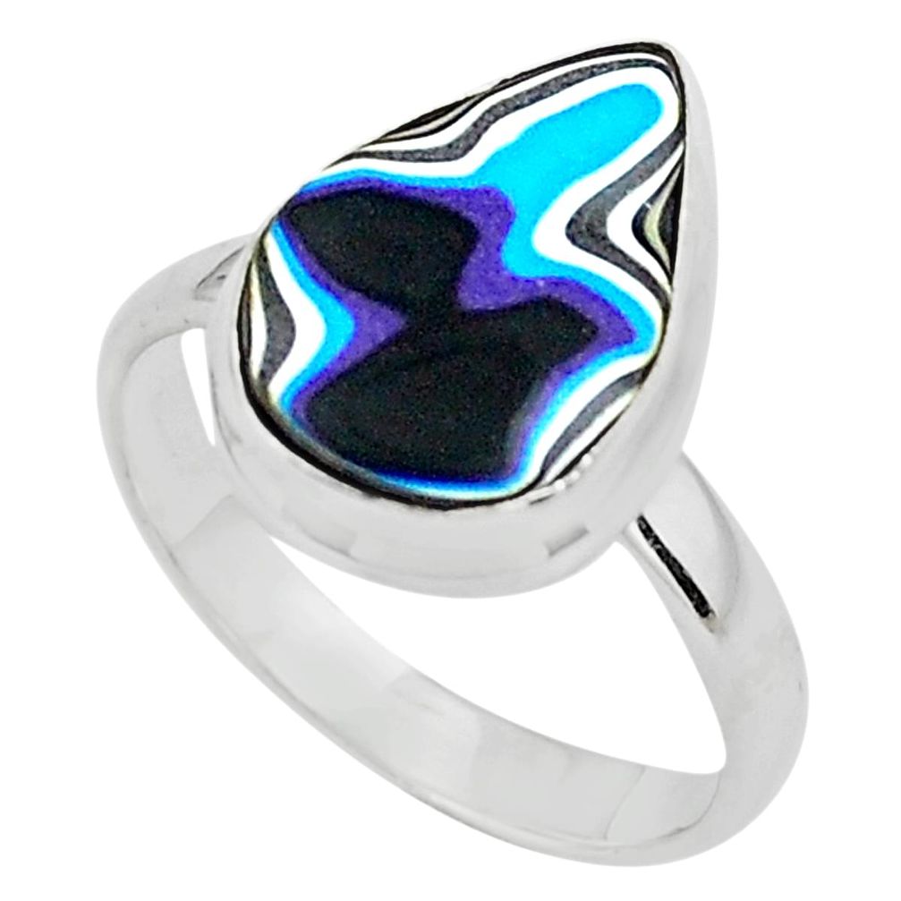 9.16cts fordite detroit agate 925 silver solitaire ring jewelry size 10 p79036