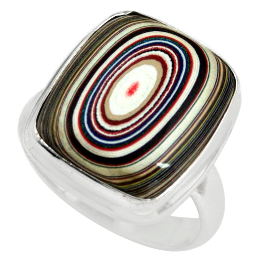 9.61cts fordite detroit agate 925 silver solitaire ring jewelry size 7 p79221