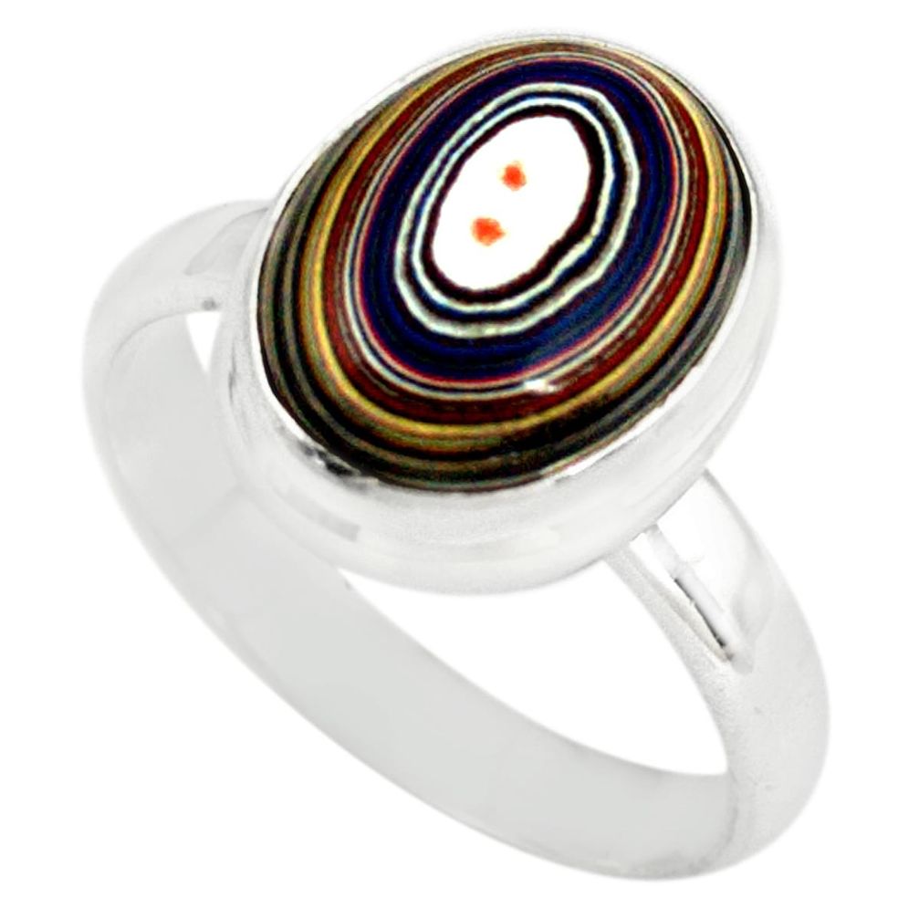 5.11cts fordite detroit agate 925 silver solitaire ring jewelry size 8 p79222
