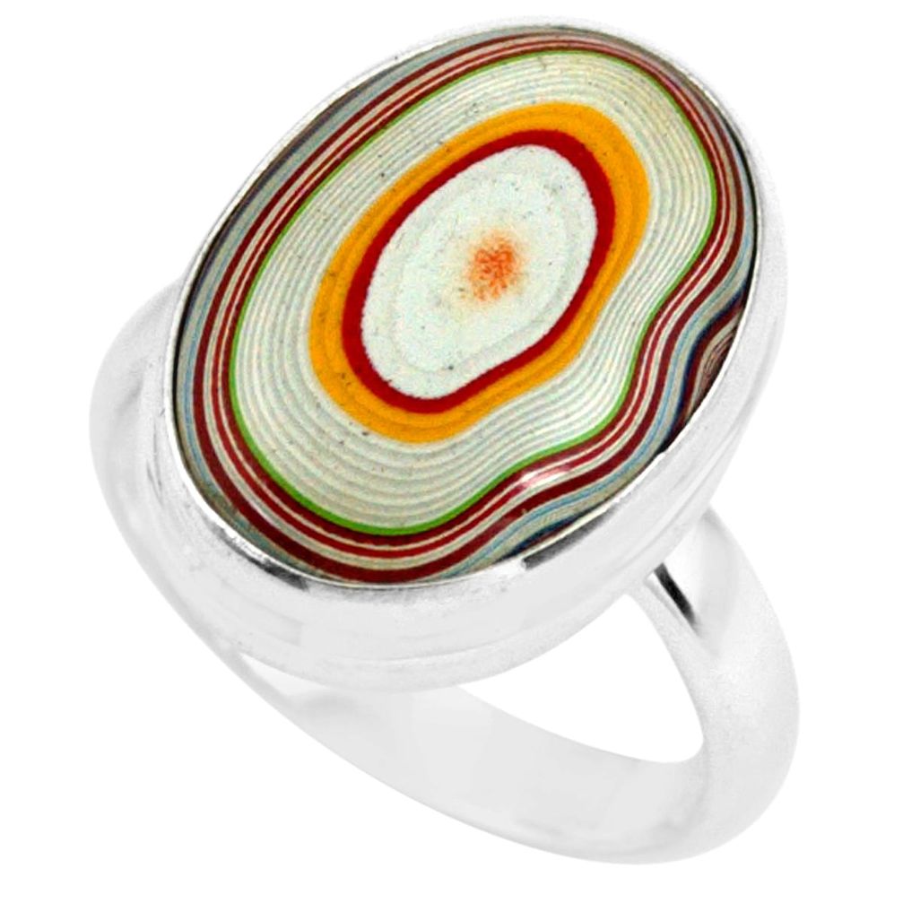 9.61cts fordite detroit agate 925 silver solitaire ring jewelry size 6.5 p79228