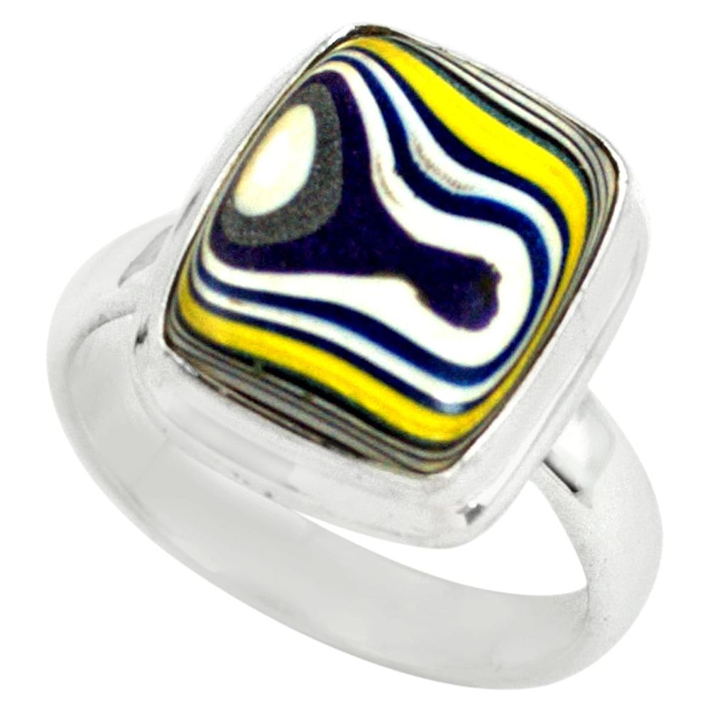 6.70cts fordite detroit agate 925 silver solitaire ring jewelry size 6.5 p79239