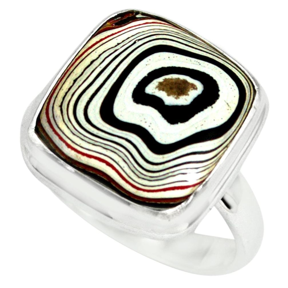 10.32cts fordite detroit agate 925 silver solitaire ring jewelry size 8 p79241